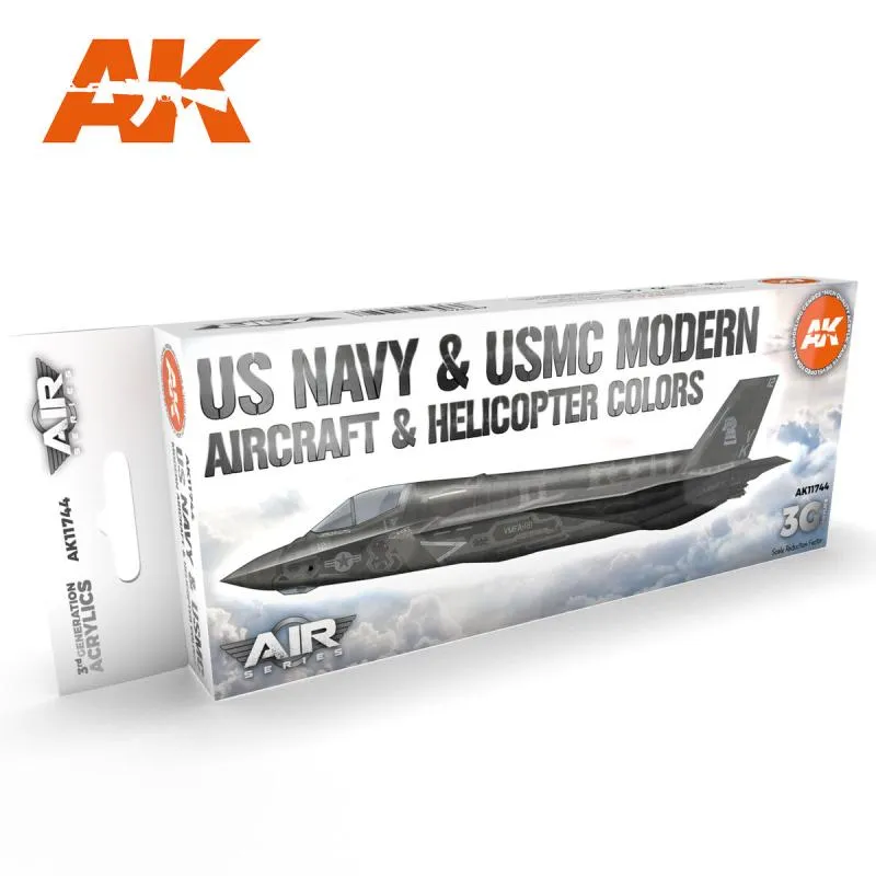  AK 11744 AIR SERIES 3G US NAVY & USMC MODERN AIRCRAFT & HELICOPTER COLOR SET