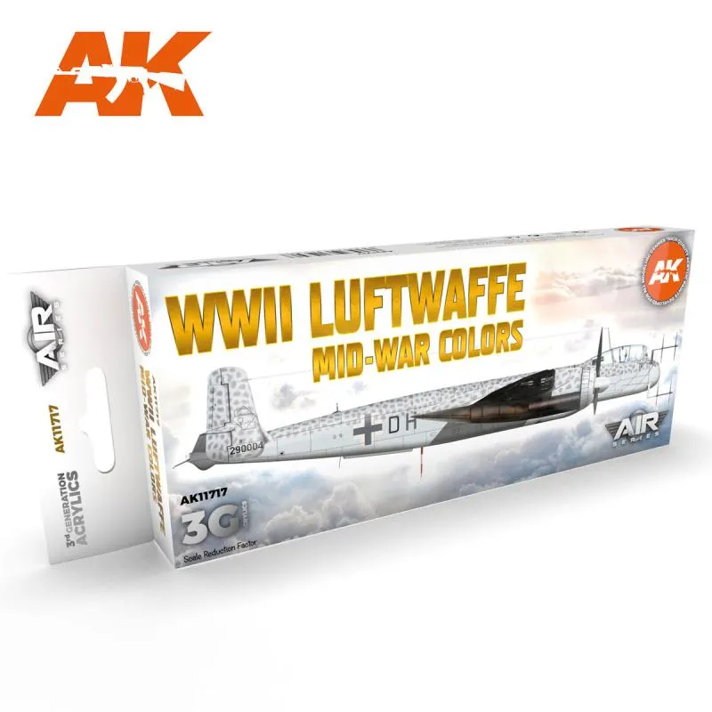 AK 11717 AIR SERIES 3G WWII LUFTWAFFE MID-WAR COLOR SET