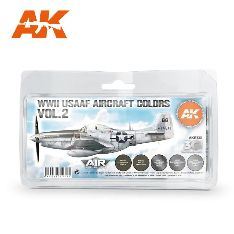 AK 11733 AIR SERIES 3G WWII USAAF AIRCRAFT COLORS VOL.2 SET